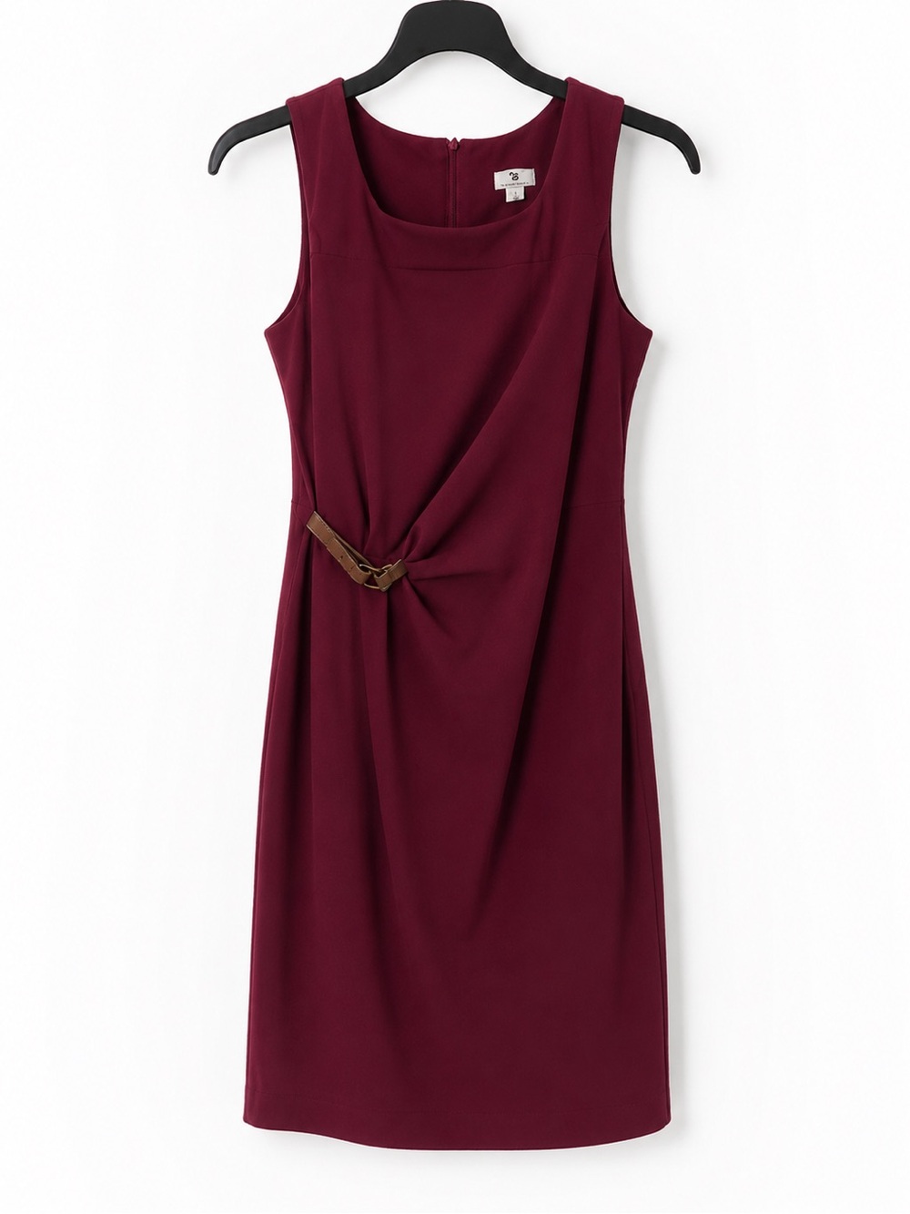 Worthington Sleeveless Twist-Front Sheath Dress in Wine